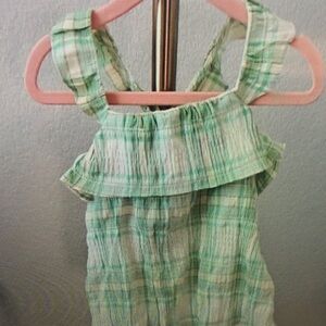Green Plaid Kids Camisole